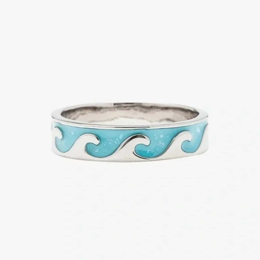 ❄️ Pura Vida | Reversible Enamel Wave Ring Silver or Rose Gold Various Beach